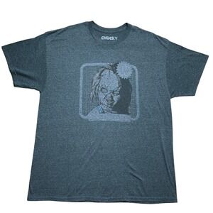 Chucky Horror Movie Graphic T-Shirt Mens XL Charcoal Grey Heather Child's Play